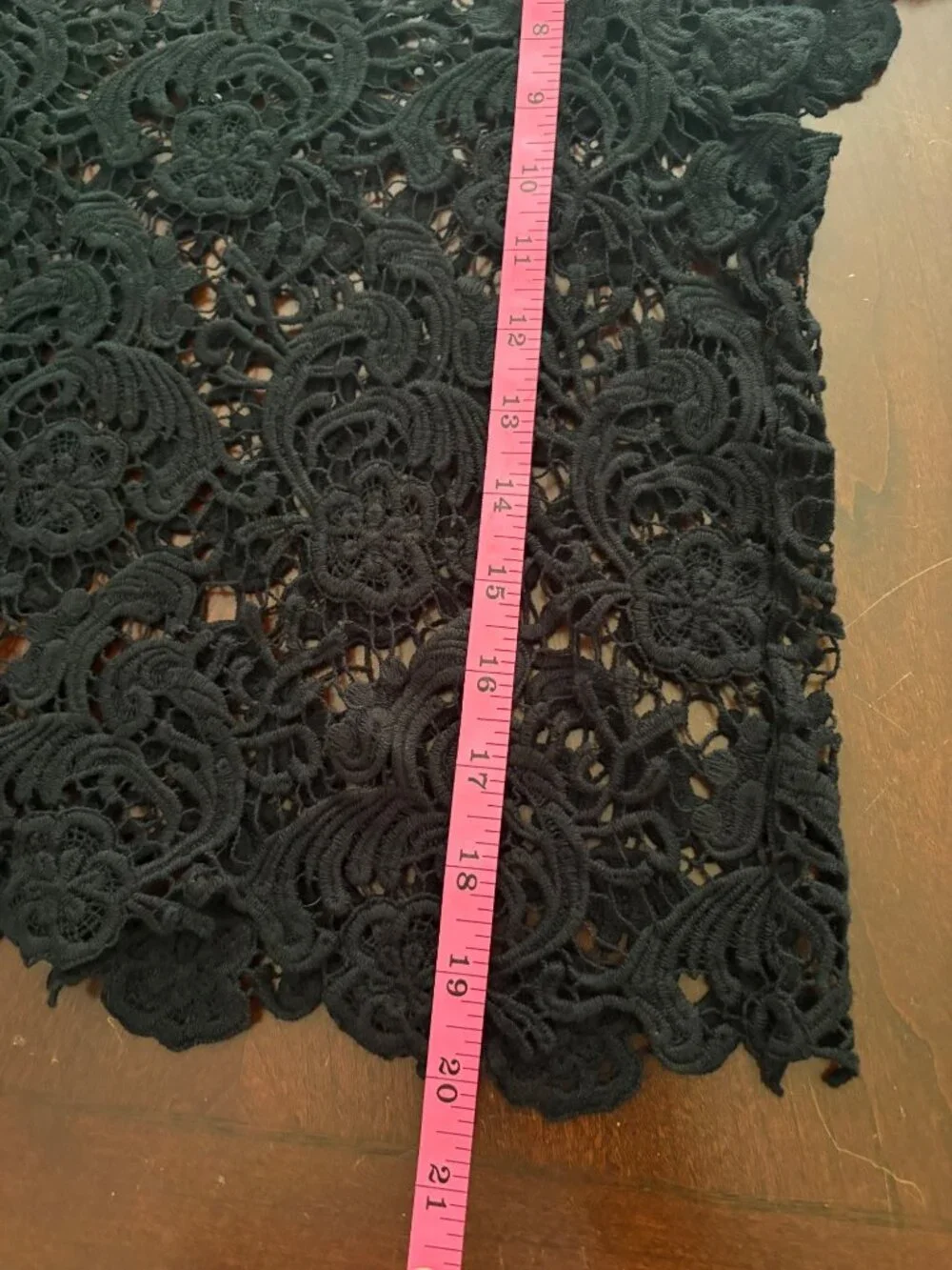 Black Boho Floral Lace Sheer Crochet Top Women’s Fits like a Petite Medium